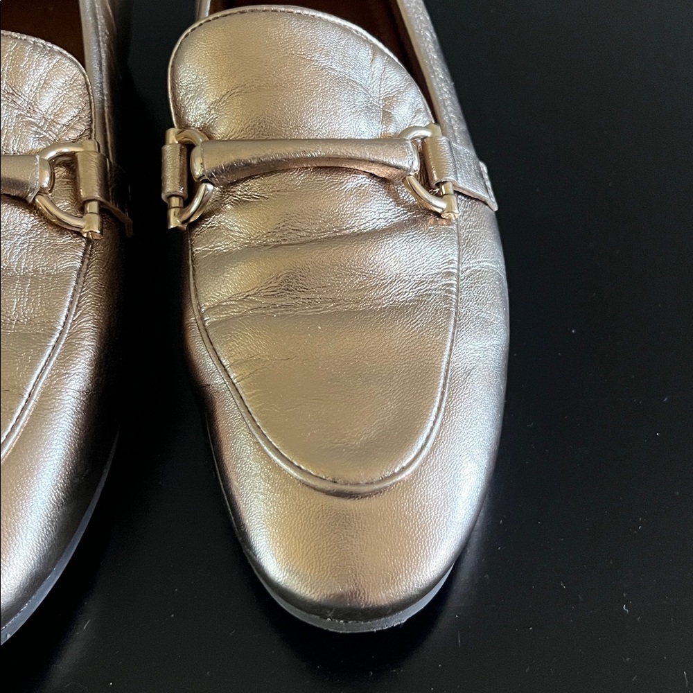 Kurt Geiger Metallic Gold Slip-On Loafers - Picture 5 of 8